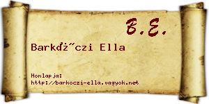 Barkóczi Ella névjegykártya